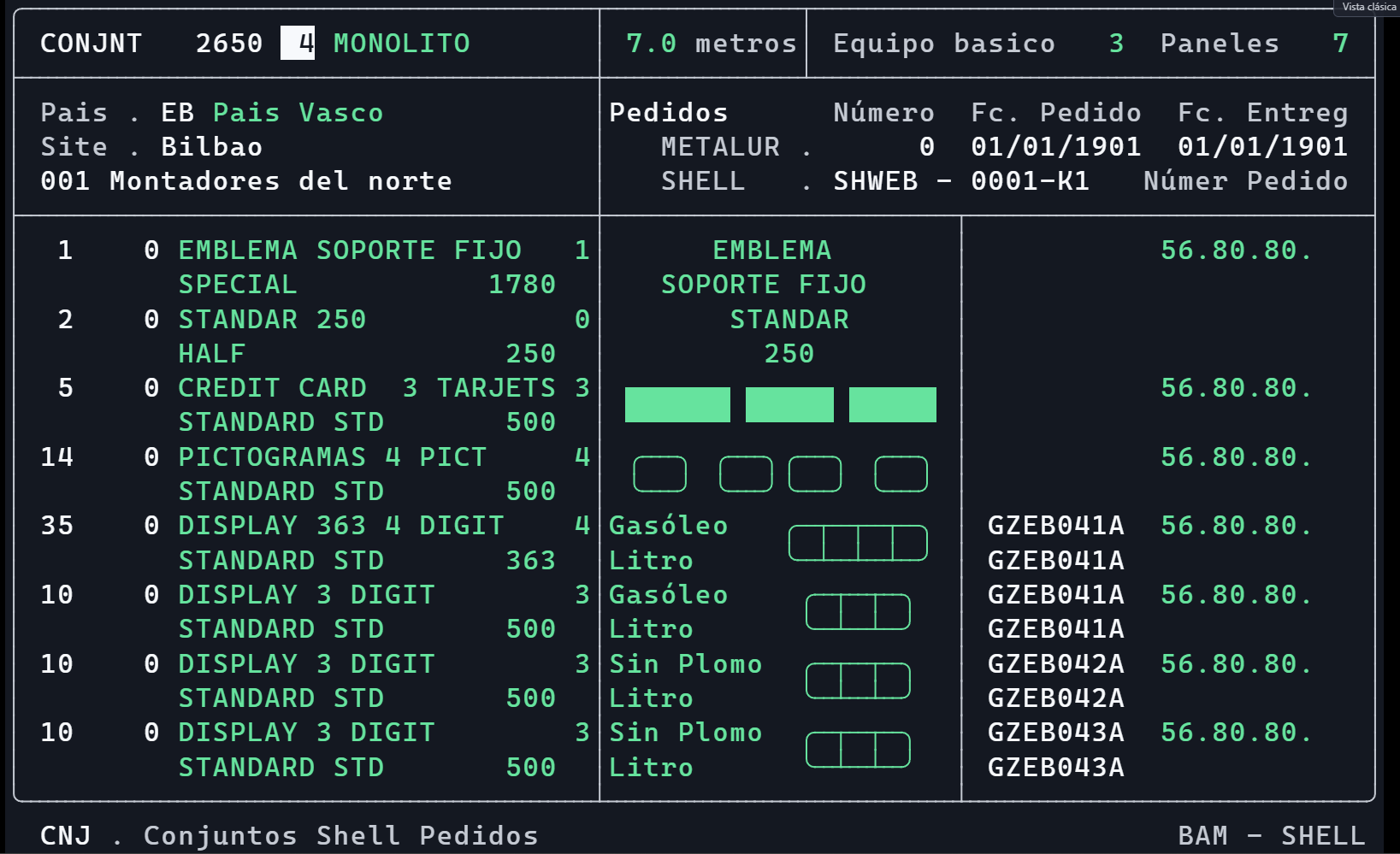 Vista clásica modernizada: la misma pantalla de siempre, con texto verde nítido sobre negro, ya en el navegador
